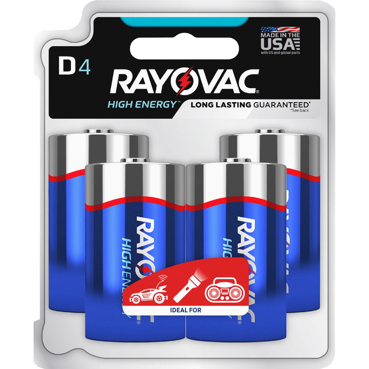 Image of Rayovac® Batteries,D High Energy Premium,Alkaline,4/PK,Blue/Silver