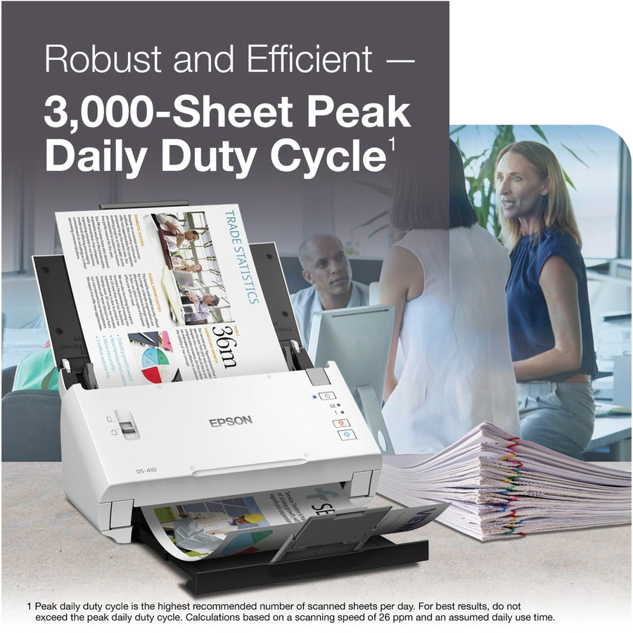Image of Epson® Ds-410 Document Scanner, 600 Dpi Optical Resolution, 50-Sheet Duplex Auto Document Feeder