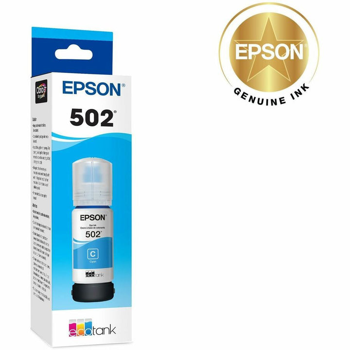 Image of Epson Ink Bottle,T502,Ultra High Capacity,6000 Page Yield,Cyan