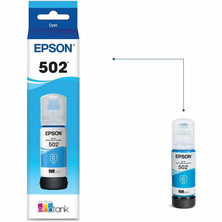 Image of Epson Ink Bottle,T502,Ultra High Capacity,6000 Page Yield,Cyan