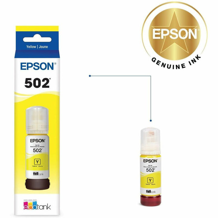 Image of Epson Ink Bottle,T502,Ultra High Capacity,6000 Page Yield,Yellow