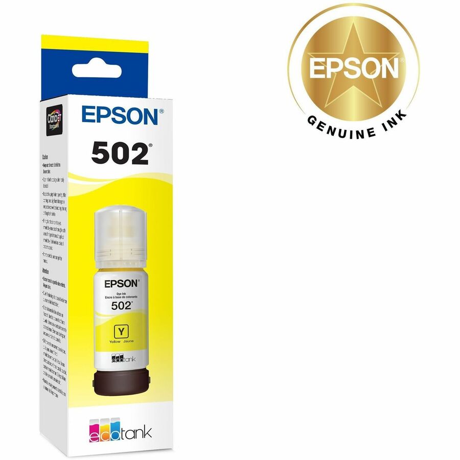 Image of Epson Ink Bottle,T502,Ultra High Capacity,6000 Page Yield,Yellow