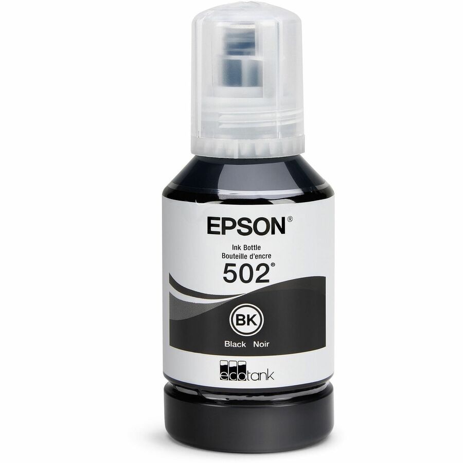Image of Epson EcoTank T502, Black Ink Bottle, Inkjet, Black, 1 Each