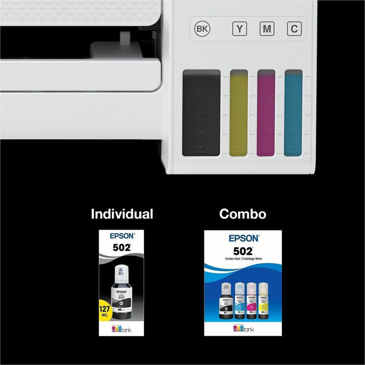 Image of Epson EcoTank T502, Black Ink Bottle, Inkjet, Black, 1 Each