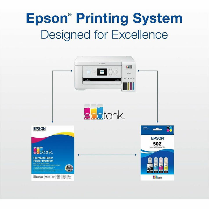 Image of Epson EcoTank T502, Black Ink Bottle, Inkjet, Black, 1 Each