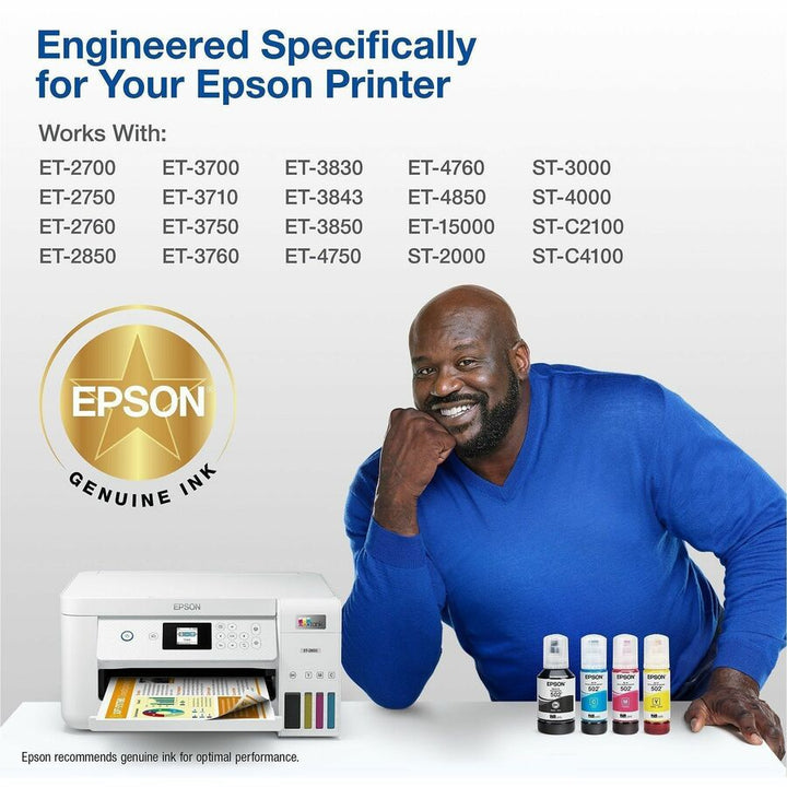 Image of Epson EcoTank T502, Black Ink Bottle, Inkjet, Black, 1 Each
