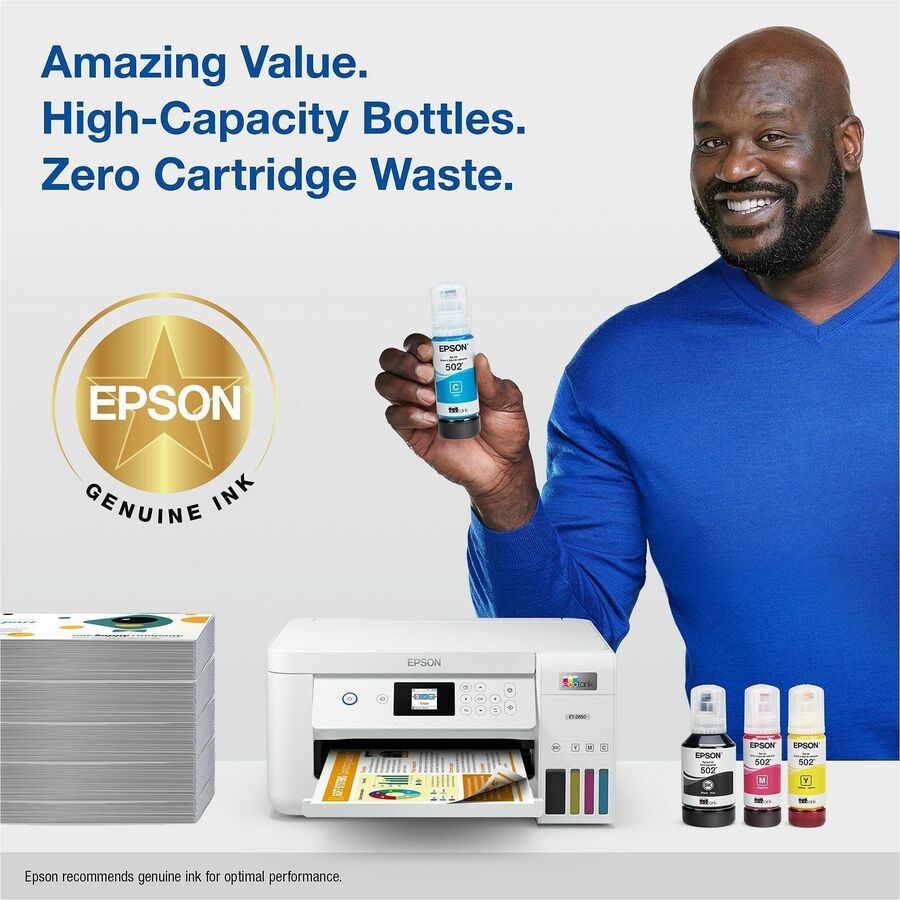 Image of Epson EcoTank T502, Black Ink Bottle, Inkjet, Black, 1 Each