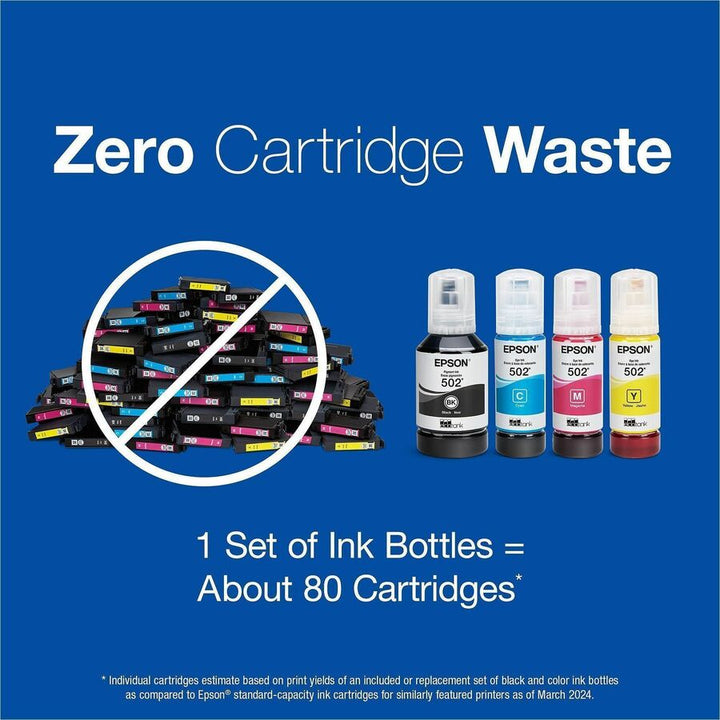 Image of Epson EcoTank T502, Black Ink Bottle, Inkjet, Black, 1 Each