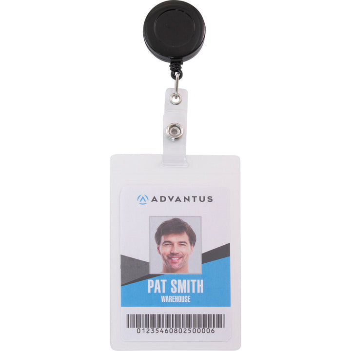 Image of Advantus ID Badge Real, w/Belt Clip, 30"L Cord, 25/PK, Black