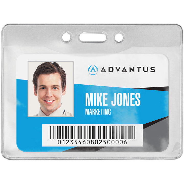 Image of Advantus Badge Holders, f/Govt, Horiz, 4"x2-3/4"Insert, 50/PK, Clear