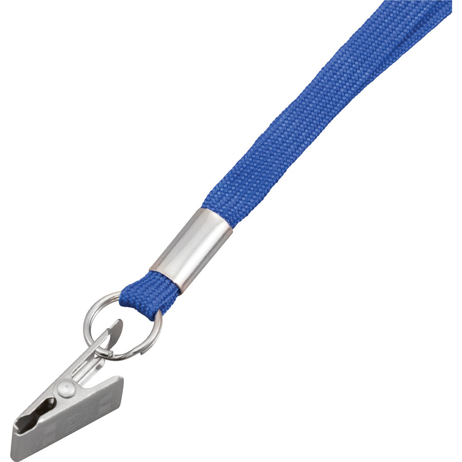 Image of Advantus 97127 Flat Clip Lanyard, 36" Length, Blue, Woven, Metal, 100 / Box