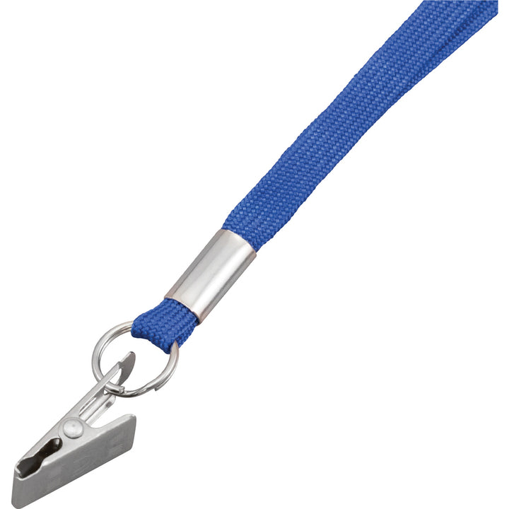 Image of Advantus 97127 Flat Clip Lanyard, 36" Length, Blue, Woven, Metal, 100 / Box