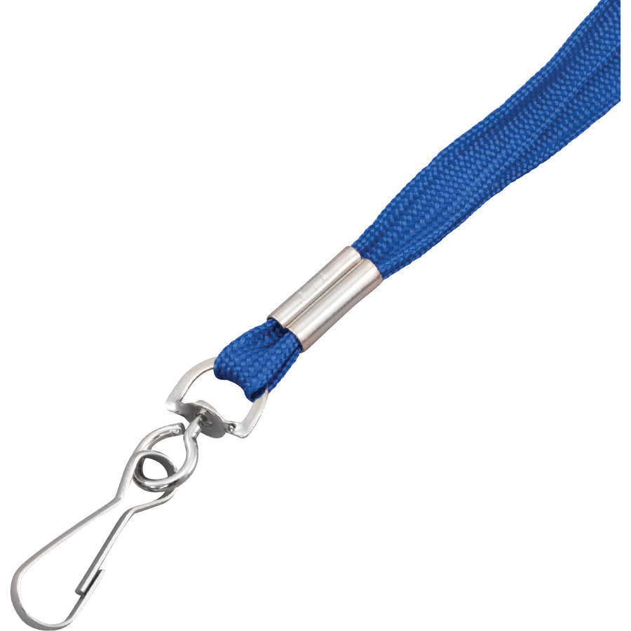 Image of Advantus 97129 Metal Clasp Lanyard, 36" Length, Blue, Woven, Metal, 100 / Box