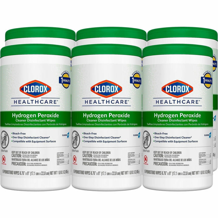 Image of Clorox® Disinfecting Wipes,w/Hydrogen Peroxide,95 Wipes/Tub,6/CT,WE