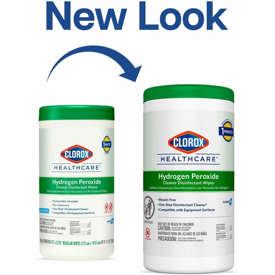 Image of Clorox® Disinfecting Wipes,w/Hydrogen Peroxide,95 Wipes/Tub,6/CT,WE
