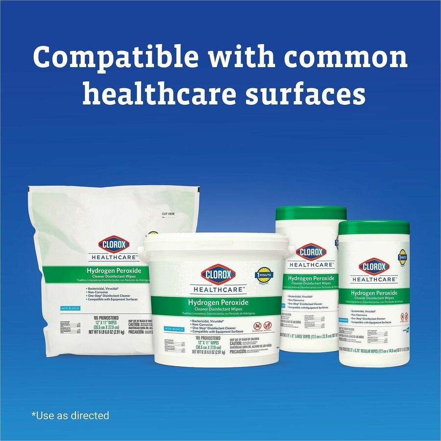 Image of Clorox® Disinfecting Wipes,w/Hydrogen Peroxide,95 Wipes/Tub,6/CT,WE