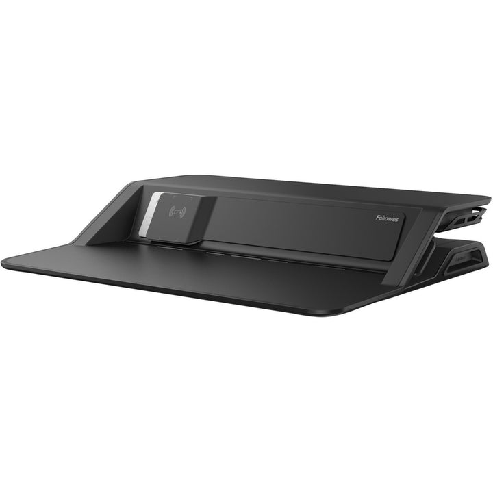 Image of Fellowes® Lotus Dx Sit-Stand Workstation, 32.75" X 24.25" X 5.5" To 22.5", Black