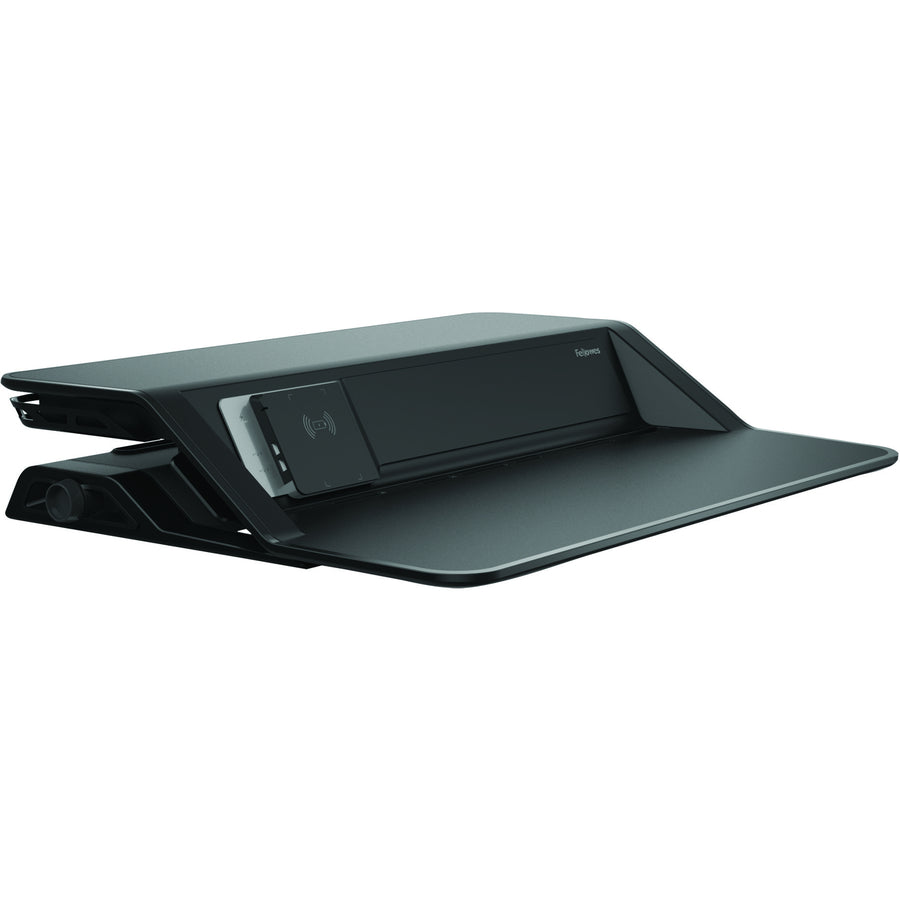 Image of Fellowes® Lotus Dx Sit-Stand Workstation, 32.75" X 24.25" X 5.5" To 22.5", Black