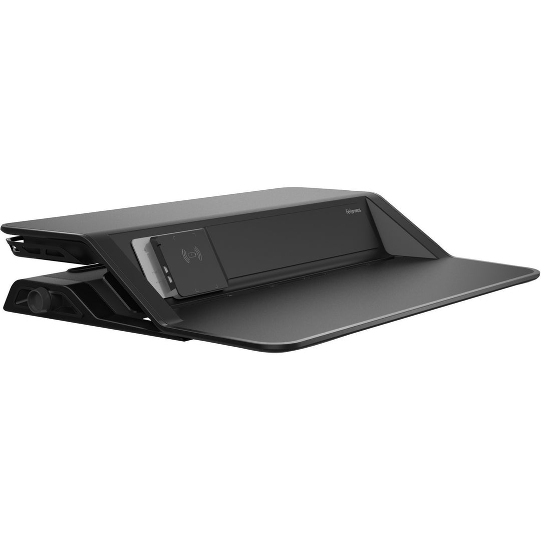 Image of Fellowes® Lotus Dx Sit-Stand Workstation, 32.75" X 24.25" X 5.5" To 22.5", Black