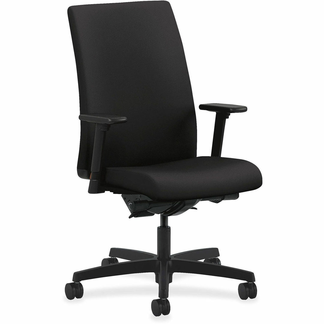 Image of HON® Ignition Series Mid-Back Work Chair, Supports Up To 300 Lb, 17" To 22" Seat Height, Black