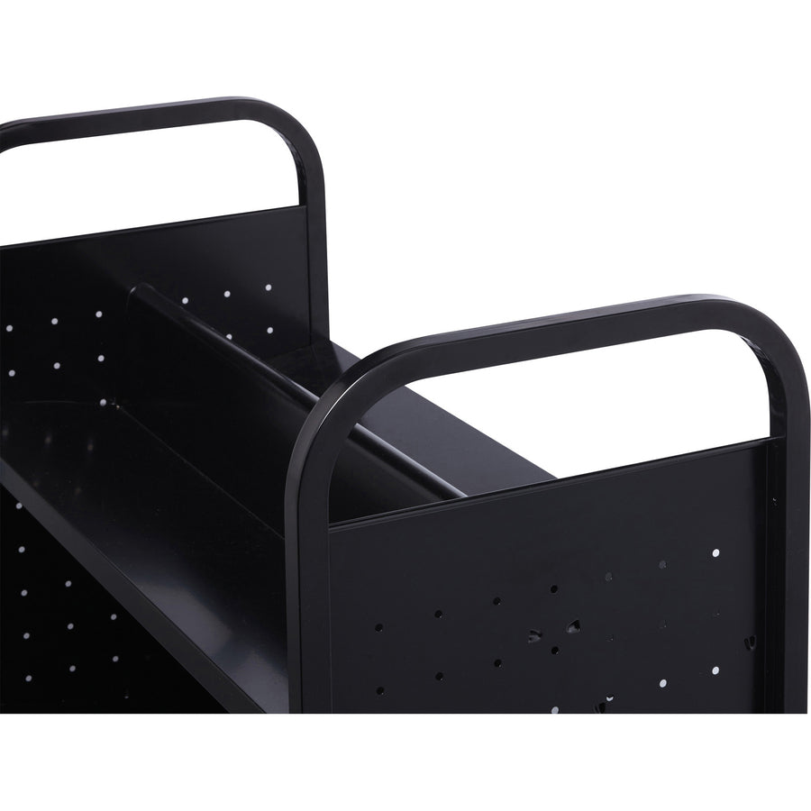 Image of Lorell Book Cart, Double-sided, 6 Shelves, 38"Wx18"Dx46-1/4"H, BK