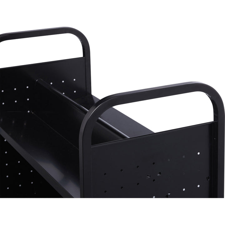Image of Lorell Book Cart, Double-sided, 6 Shelves, 38"Wx18"Dx46-1/4"H, BK