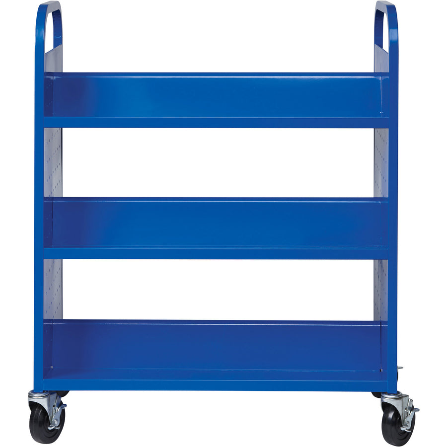 Image of Lorell Book Cart, Double-sided, 6 Shelves, 38"Wx18"Dx46-1/4"H, BE