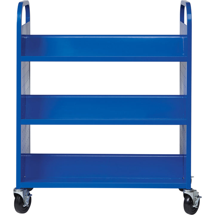 Image of Lorell Book Cart, Double-sided, 6 Shelves, 38"Wx18"Dx46-1/4"H, BE