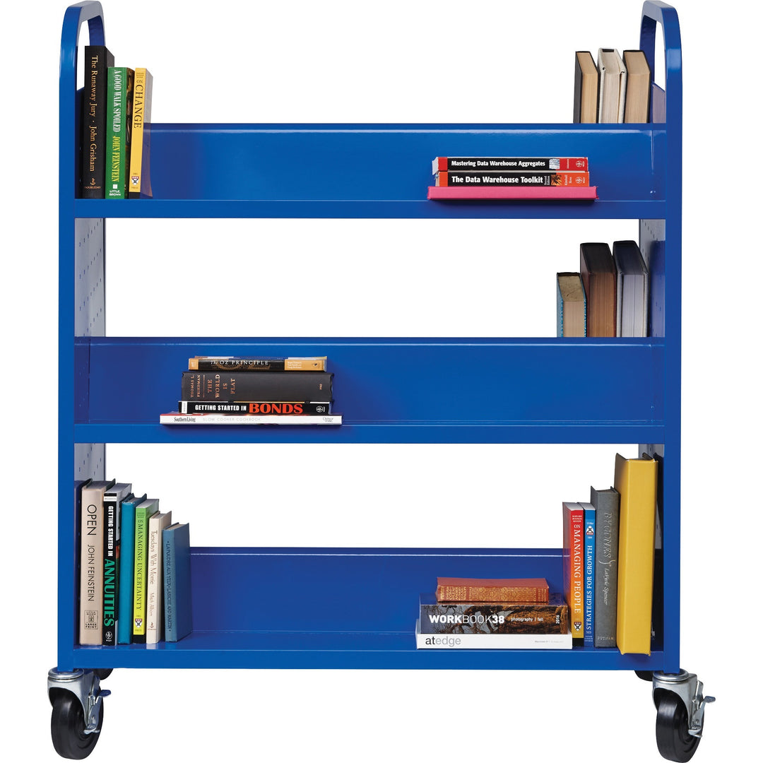 Image of Lorell Book Cart, Double-sided, 6 Shelves, 38"Wx18"Dx46-1/4"H, BE