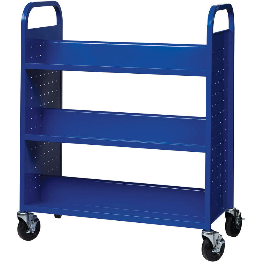 Image of Lorell Book Cart, Double-sided, 6 Shelves, 38"Wx18"Dx46-1/4"H, BE