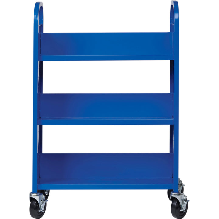 Image of Lorell Book Cart, Single-sided, 3 Slant Shelves, 32"x14"x46", BE