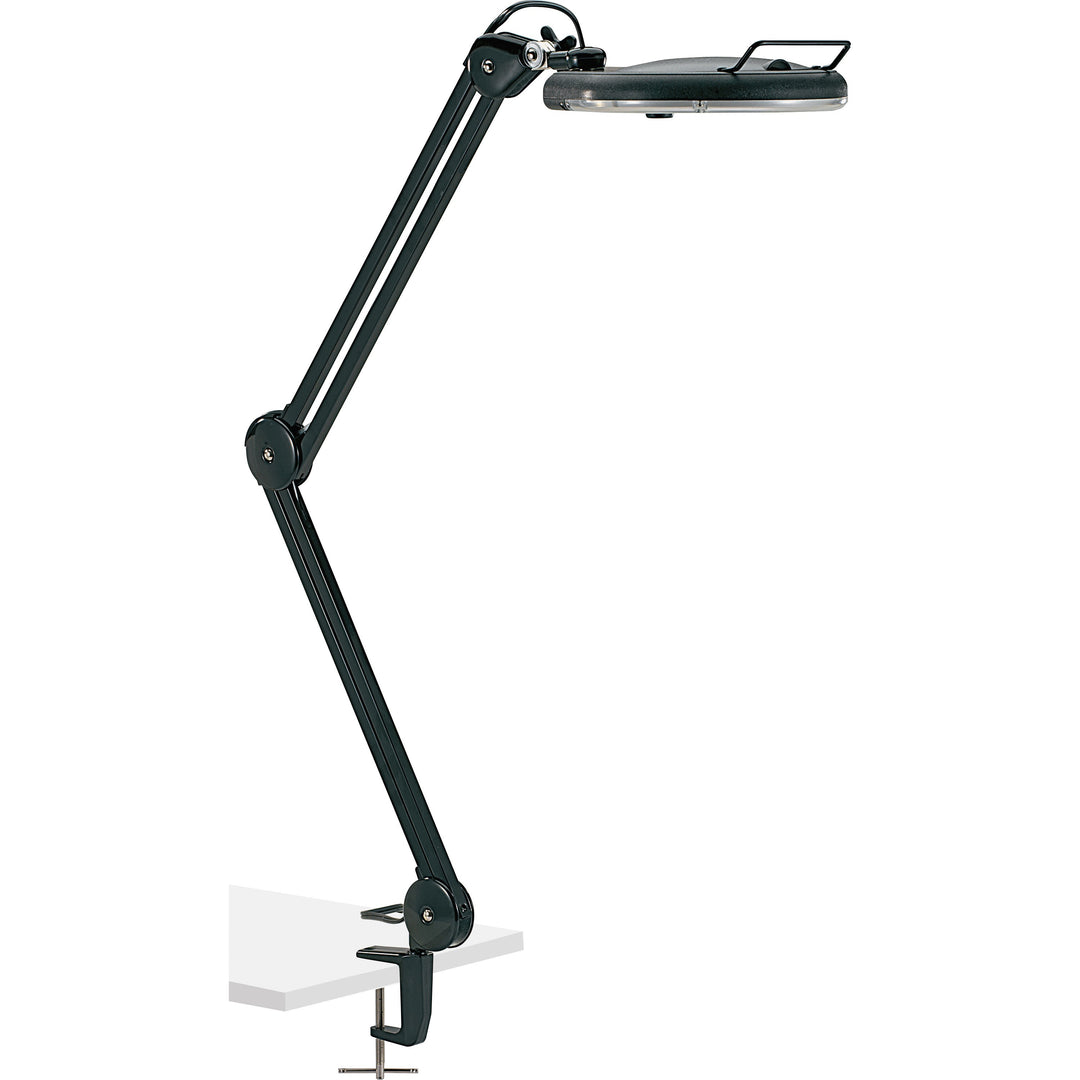 Image of Lorell Magnifier Lamp, 22-Watt Bulb, 5-1/10"Wx5-1/10"Lx33"H, Black