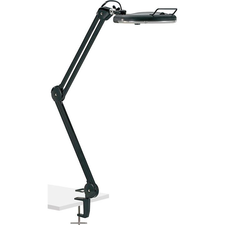 Image of Lorell Magnifier Lamp, 22-Watt Bulb, 5-1/10"Wx5-1/10"Lx33"H, Black