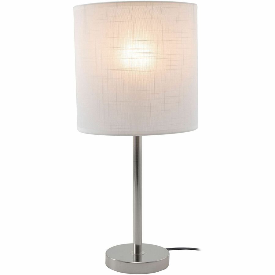 Image of Lorell Table Lamp, LED Bulb, 10"Wx10"Lx22"H, Silver/White