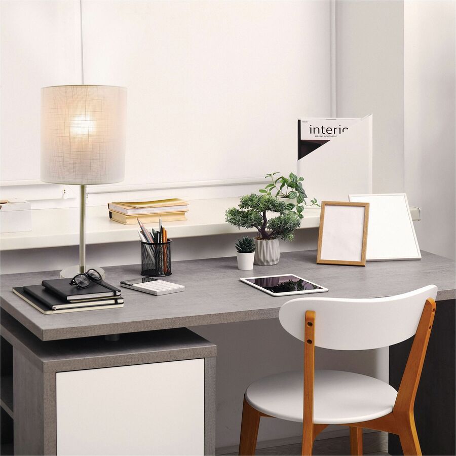 Image of Lorell Table Lamp, LED Bulb, 10"Wx10"Lx22"H, Silver/White