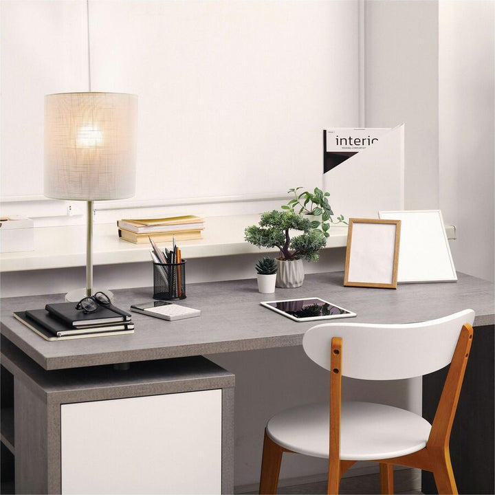 Image of Lorell Table Lamp, LED Bulb, 10"Wx10"Lx22"H, Silver/White