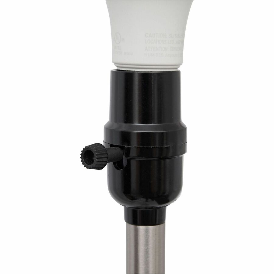 Image of Lorell Floor Lamp, LED Bulb, 12"Wx12"Lx65"H, Silver/White