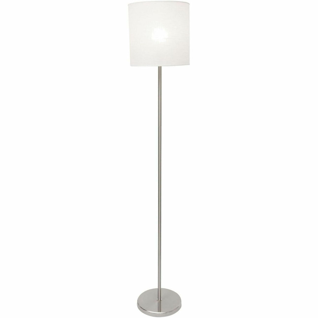 Image of Lorell Floor Lamp, LED Bulb, 12"Wx12"Lx65"H, Silver/White