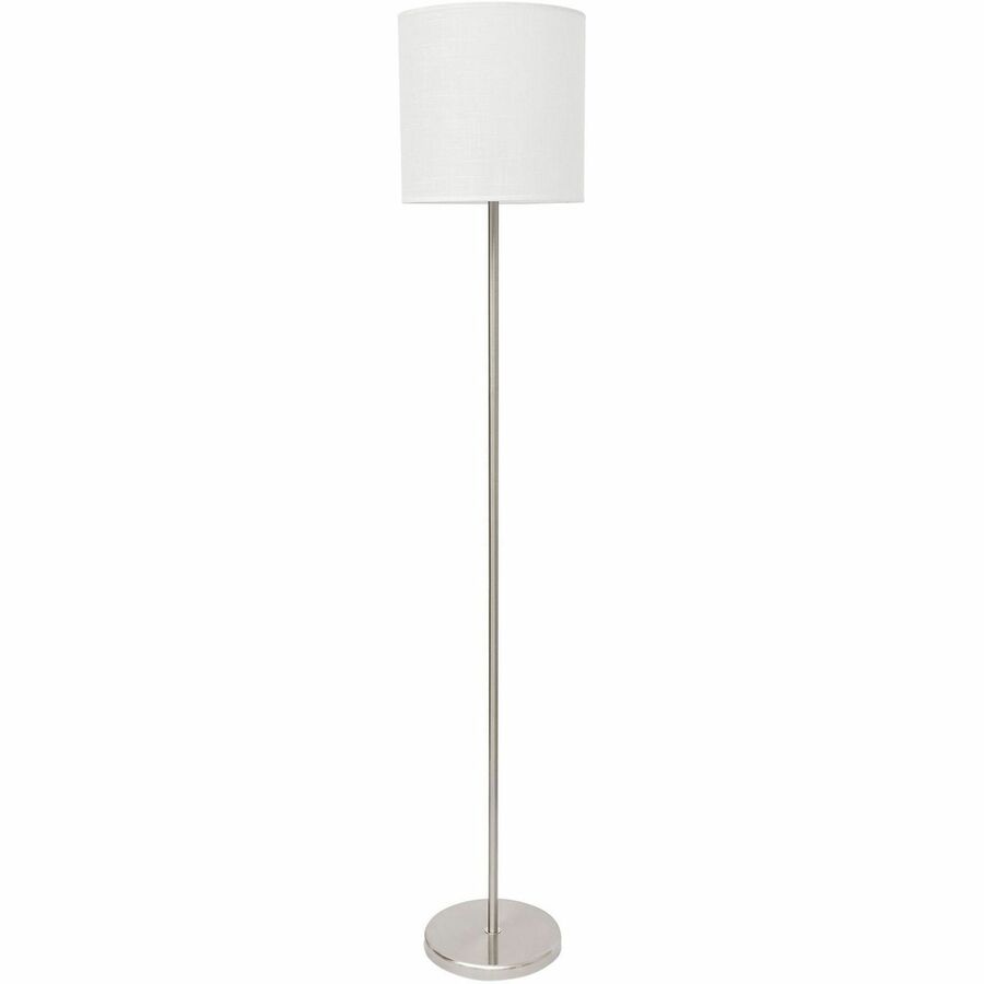 Image of Lorell Floor Lamp, LED Bulb, 12"Wx12"Lx65"H, Silver/White