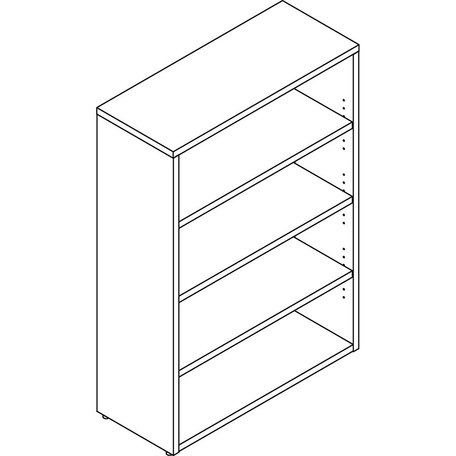 Image of Lorell Bookcase, 4-Shelf, Prominence, 34"Wx12"Dx48"H, Mahogany