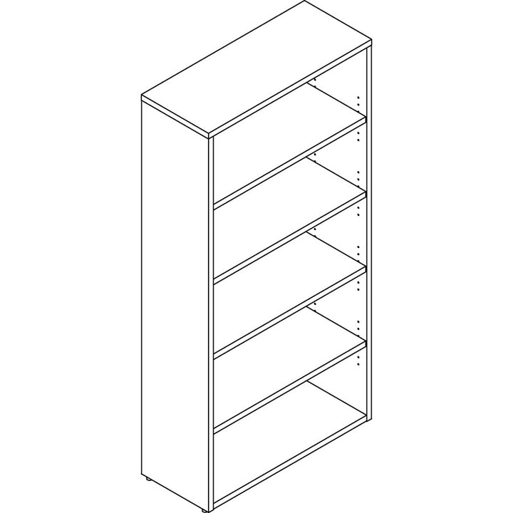 Image of Lorell Bookcase, 5-Shelf, Prominence, 34"Wx12"Dx69"H, Mahogany