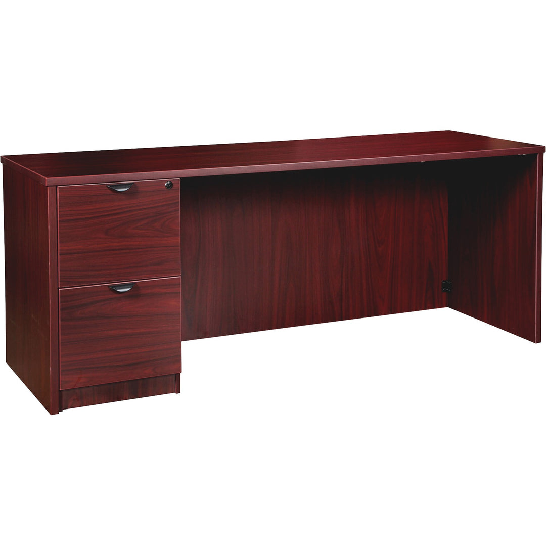 Image of Lorell Left-pedestal Credenza, File/File, 66"x24"x29", Mahogany