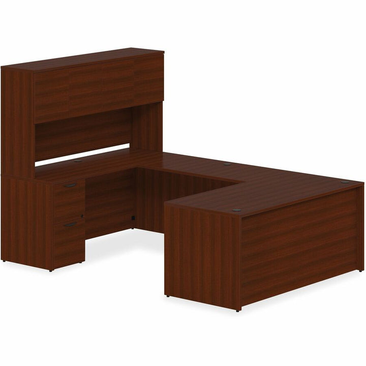 Image of Lorell Right-pedestal Credenza, File/File, 66"x24"x29", Mahogany