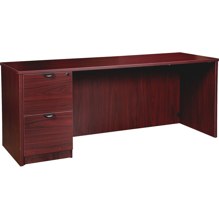 Image of Lorell Left-pedestal Credenza, File/File, 72"x24"x29", Mahogany