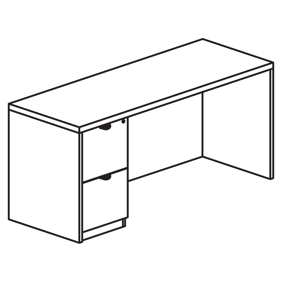 Image of Lorell Left-pedestal Credenza, File/File, 72"x24"x29", Mahogany
