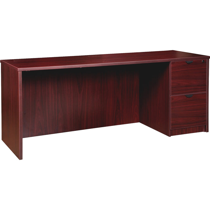 Image of Lorell Right-pedestal Credenza, File/File, 72"x24"x29", Mahogany
