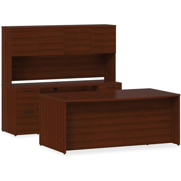 Image of Lorell Double-pedestal Desk, F/F, B/B/F, 60"x30"x29", Mahogany