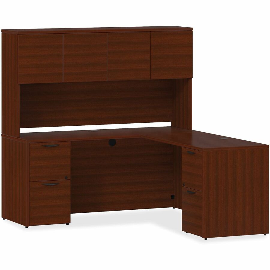 Image of Lorell Right-pedestal Desk, B/B/F, 60"Wx30"Dx29"H, Mahogany