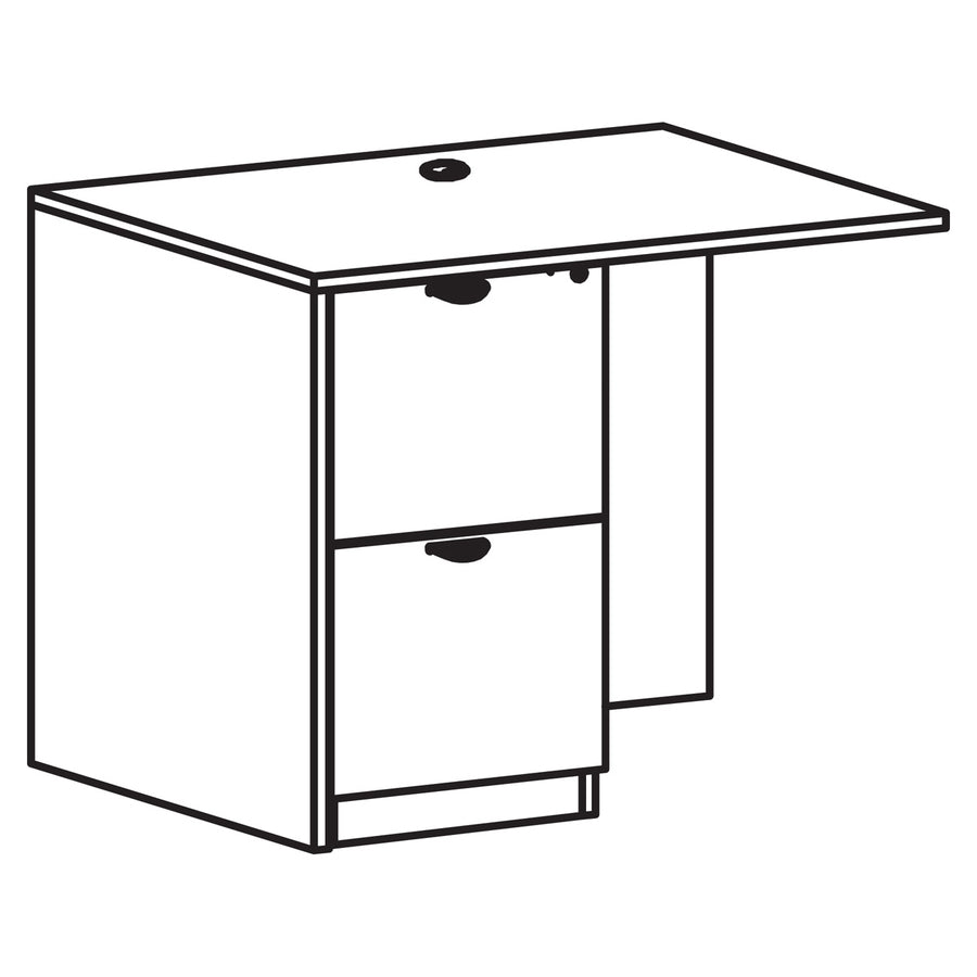 Image of Lorell Left Return, F/F, 42"Wx24"Dx29"H, Mahogany