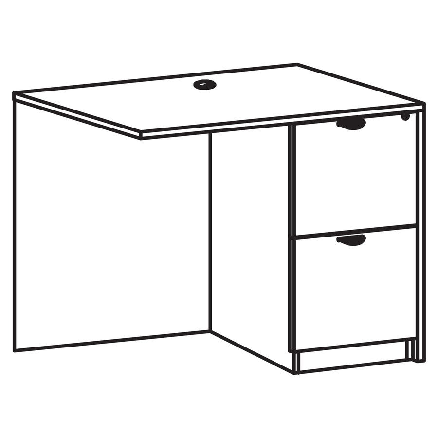 Image of Lorell Right Return, F/F, 42"Wx24"Dx29"H, Mahogany